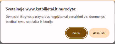 sistema paklaus ar tikrai norite istrinti paskyra2