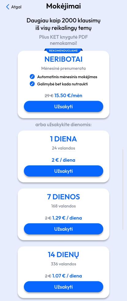 ketbilietai mokejimai