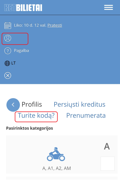 profilis turite koda testu sprendimui