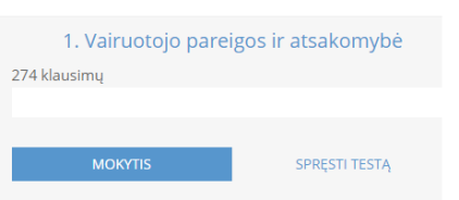 KET Testas iš vairavimo teorijos temos