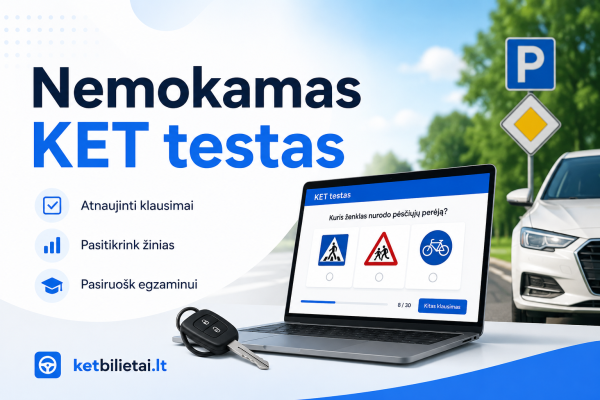 Nemokamas KET testas Regitra egzaminui